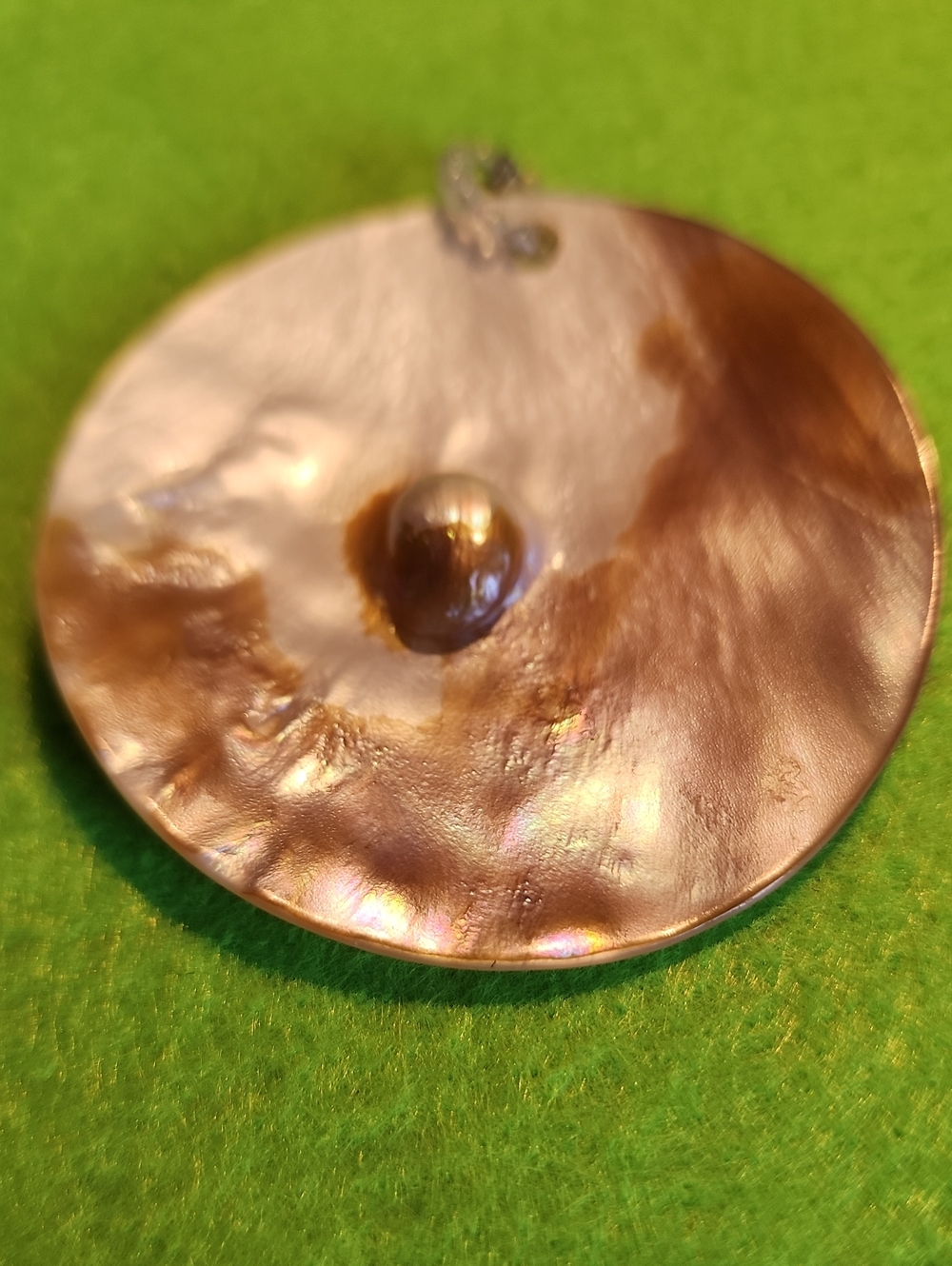 Handmade Iridescent Brown Mother-of-Pearl Pendant Necklace